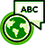 globe with text message of ABC